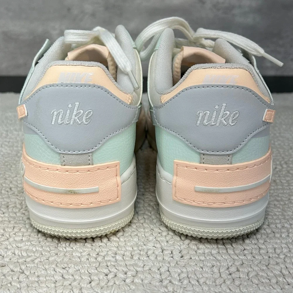 Nike Air Force 1 Shadow Sail Womens 9 Pastel Blue Pink Sneakers Streetwear Shoes